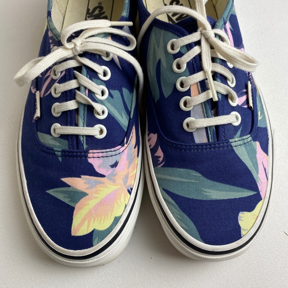 Vans floral blue low top sneakers shoes size 10 - Picture 9 of 9
